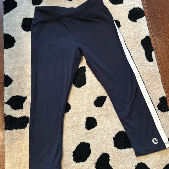 Navy Tory Sport cropped leggings size medium - Picture 1 of 5